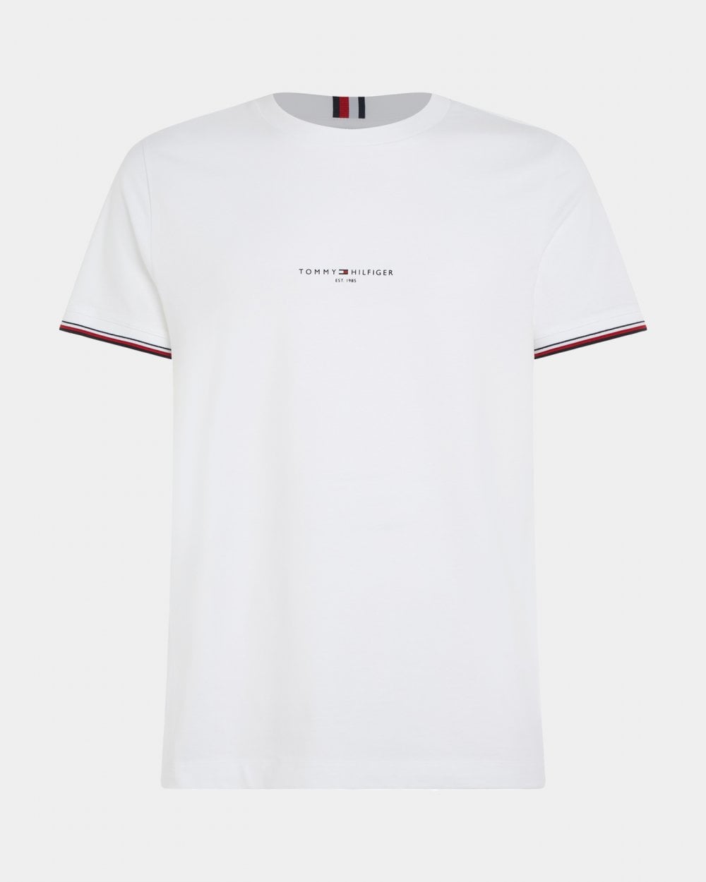 Tommy Hilfiger Tommy Logo Tipped Mens T-Shirt - White