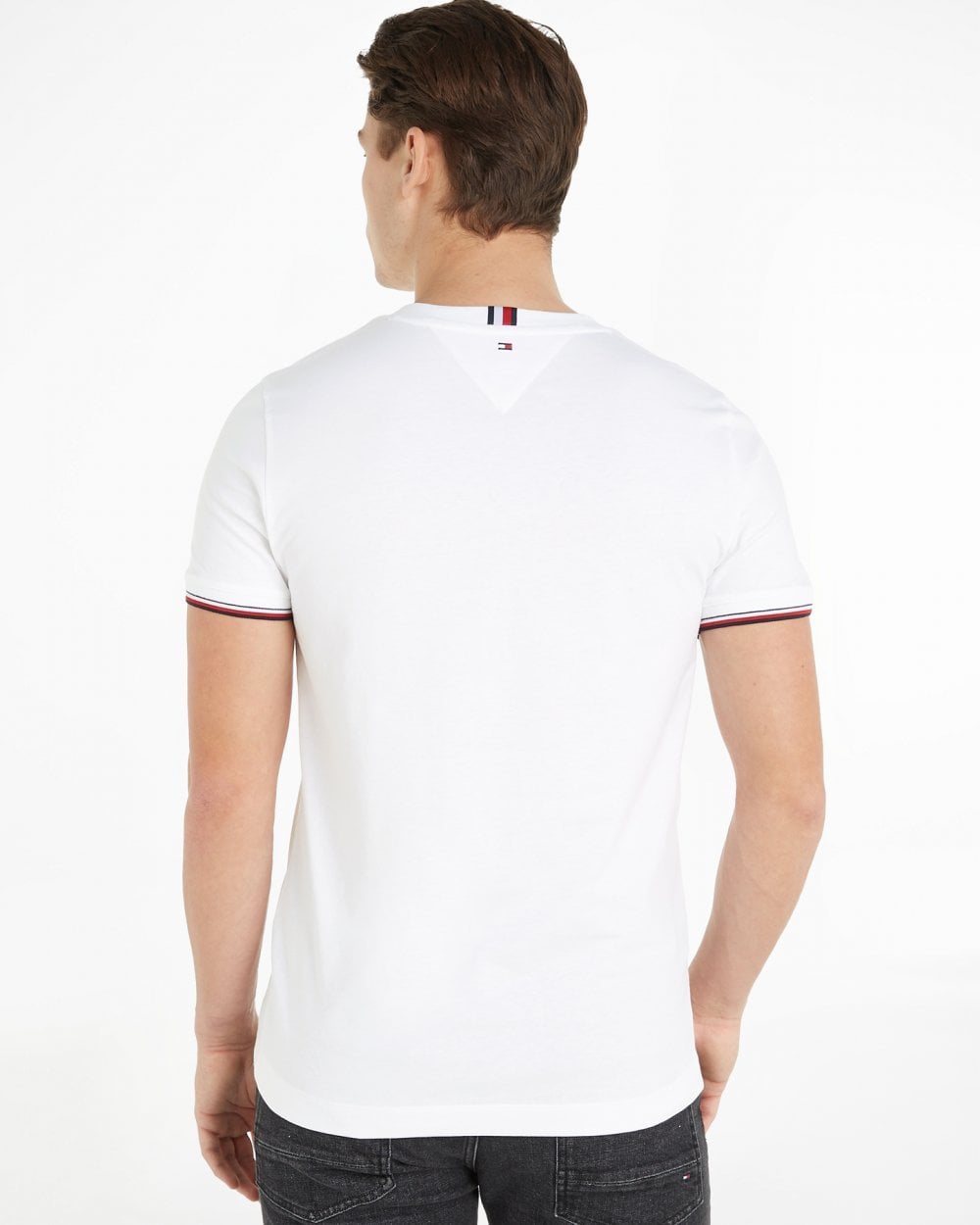 Tommy Hilfiger Tommy Logo Tipped Mens T-Shirt - White
