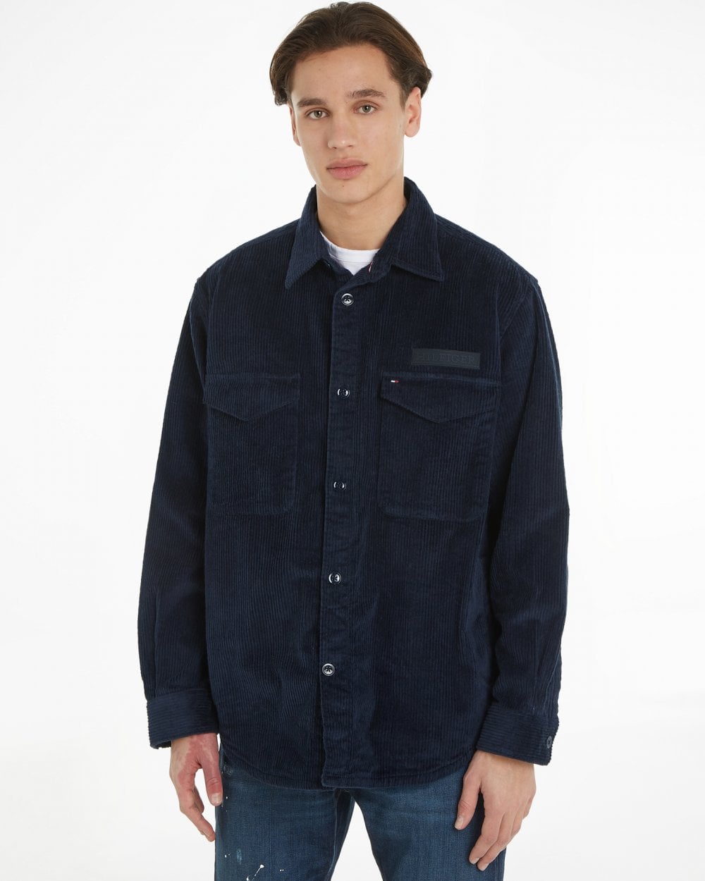 Tommy Hilfiger Corduroy Mens Solid Overshirt