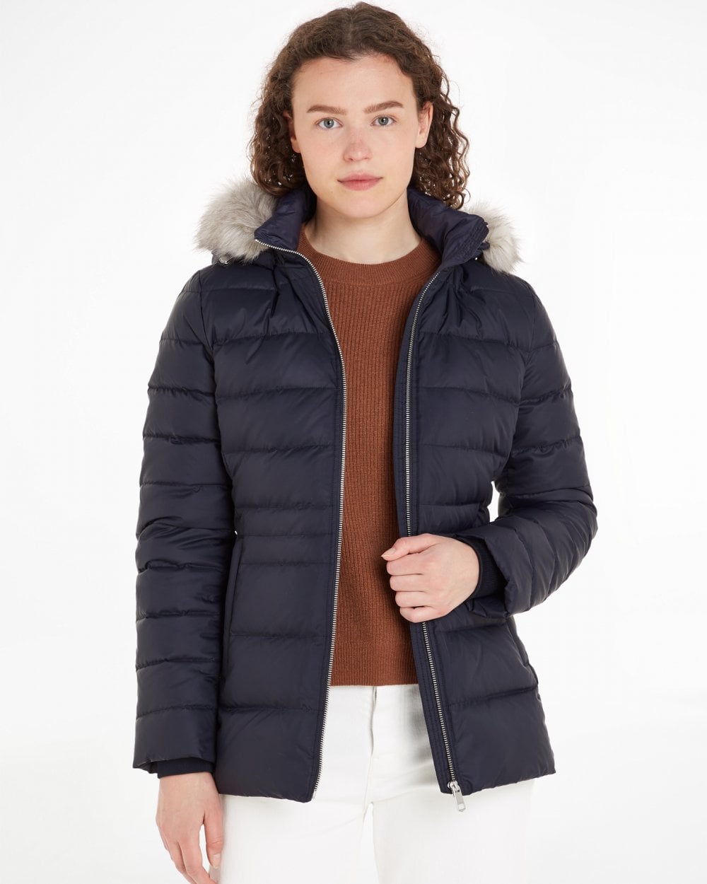 Tommy Hilfiger Tyra Faux Fur Womens Poly Down Jacket