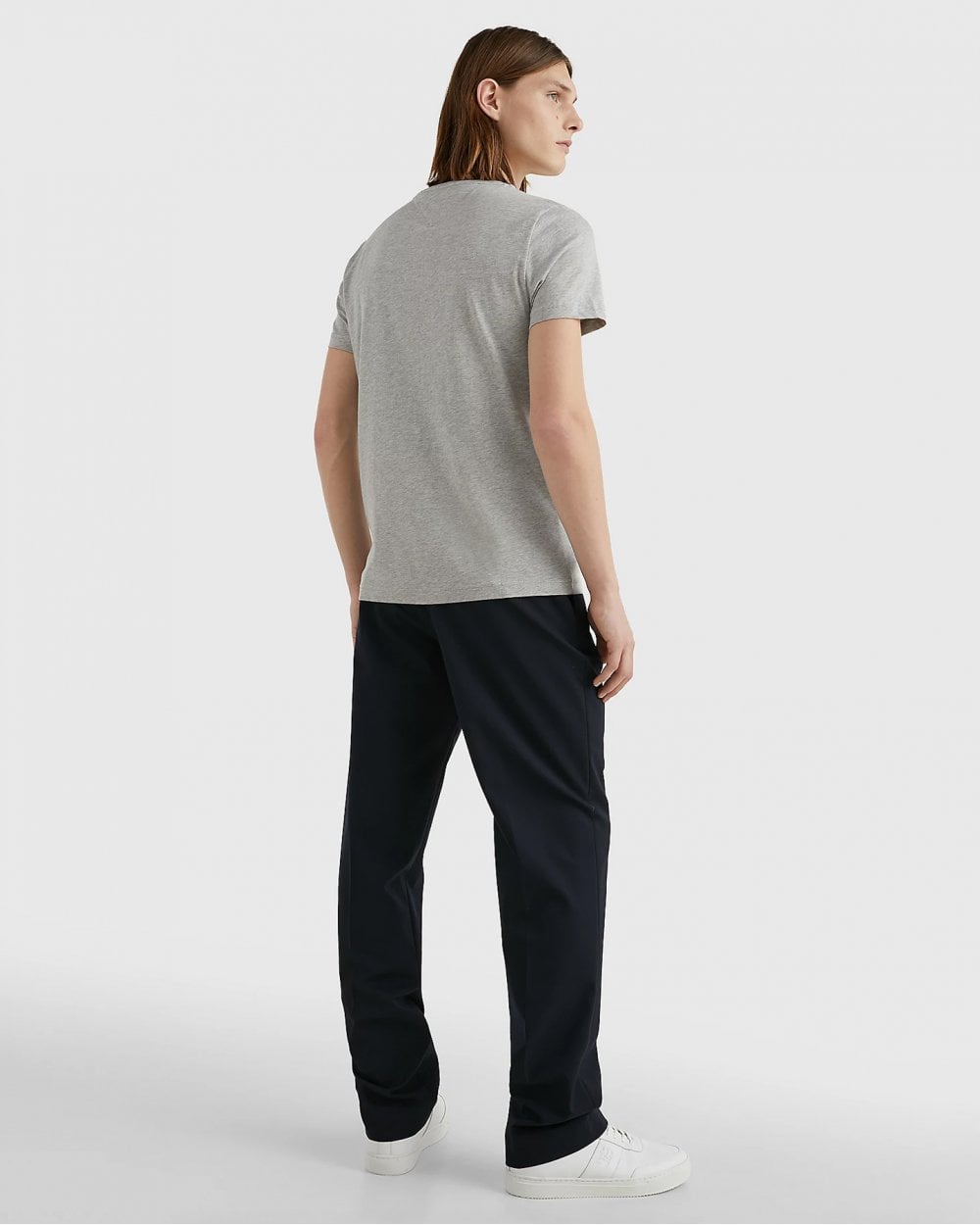 Tommy Hilfiger Mens Core Tommy Logo Tee - Cloud Heather