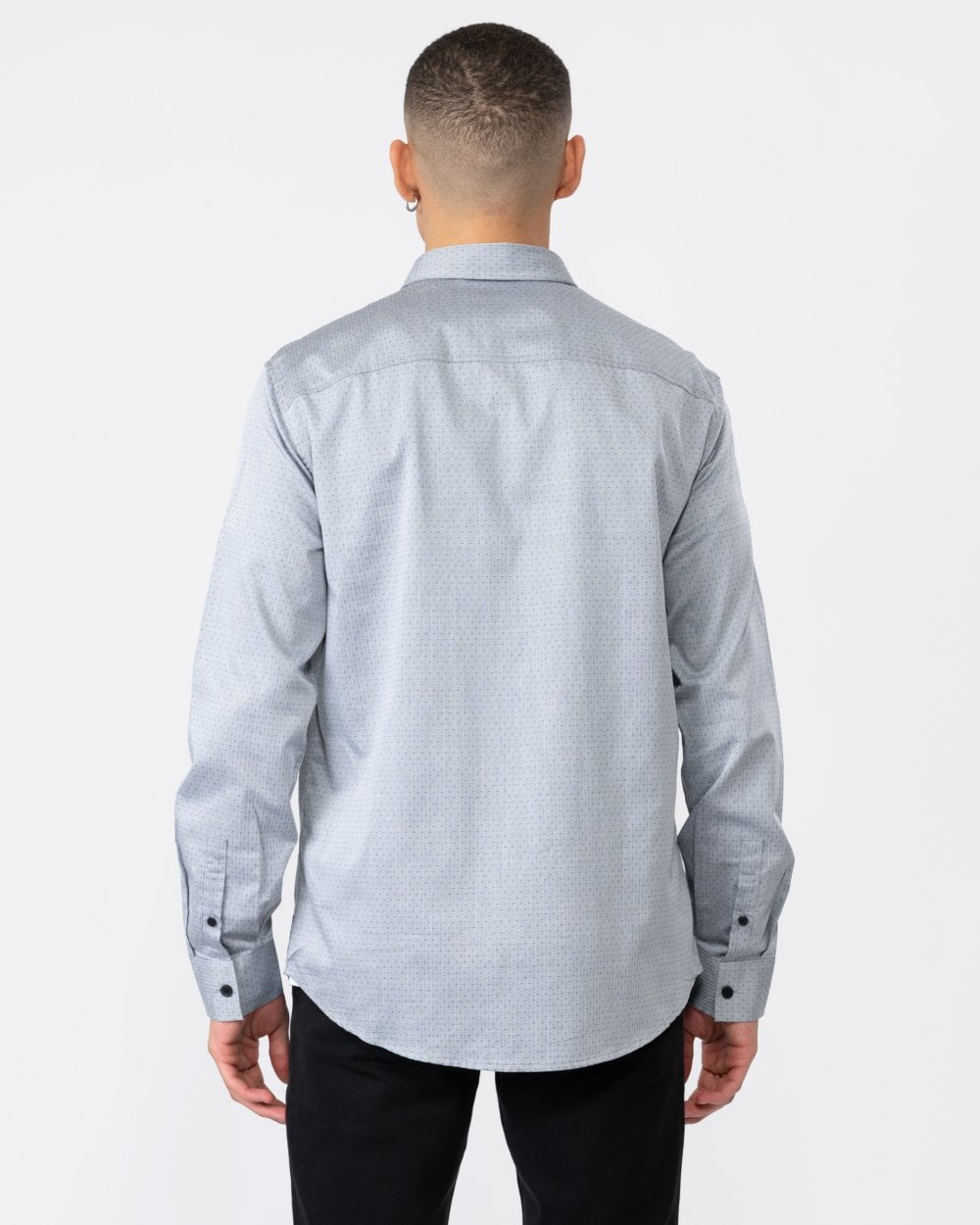 Armani Exchange Mens Long Sleeve Microdot Shirt