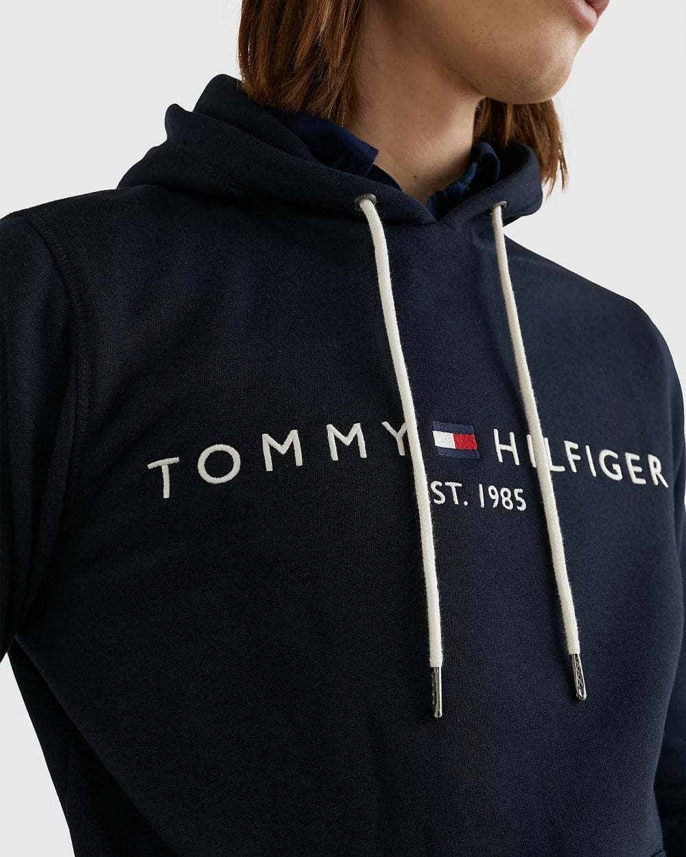 Tommy Hilfiger Mens Core Tommy Logo Hoodie - Sky Captain