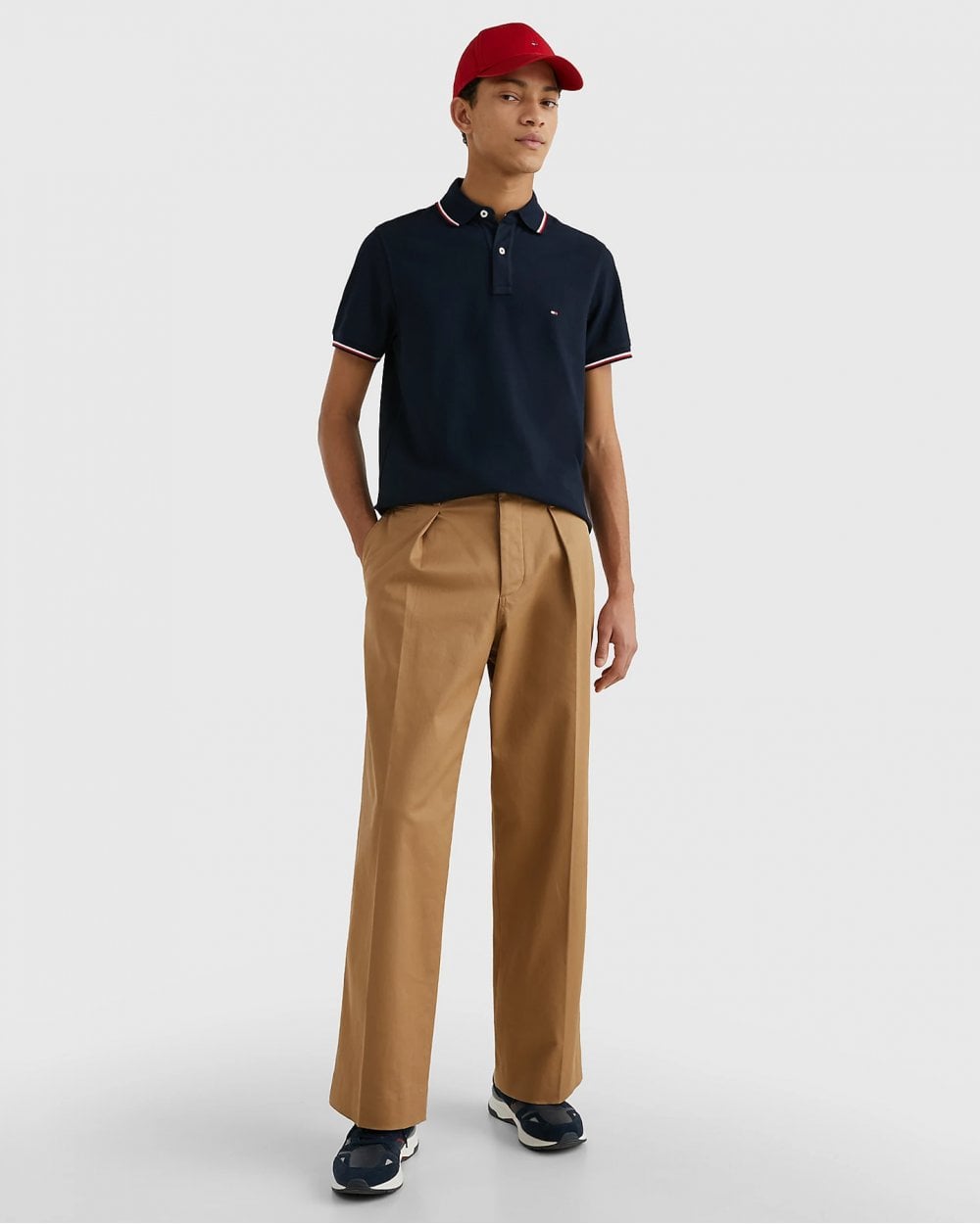 Tommy Hilfiger Slim Mens Tipped Polo - Desert Sky