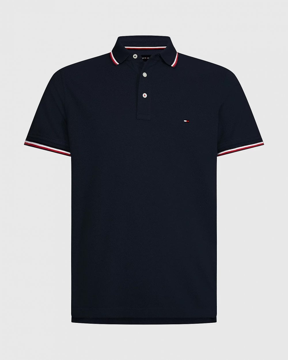 Tommy Hilfiger Slim Mens Tipped Polo - Desert Sky