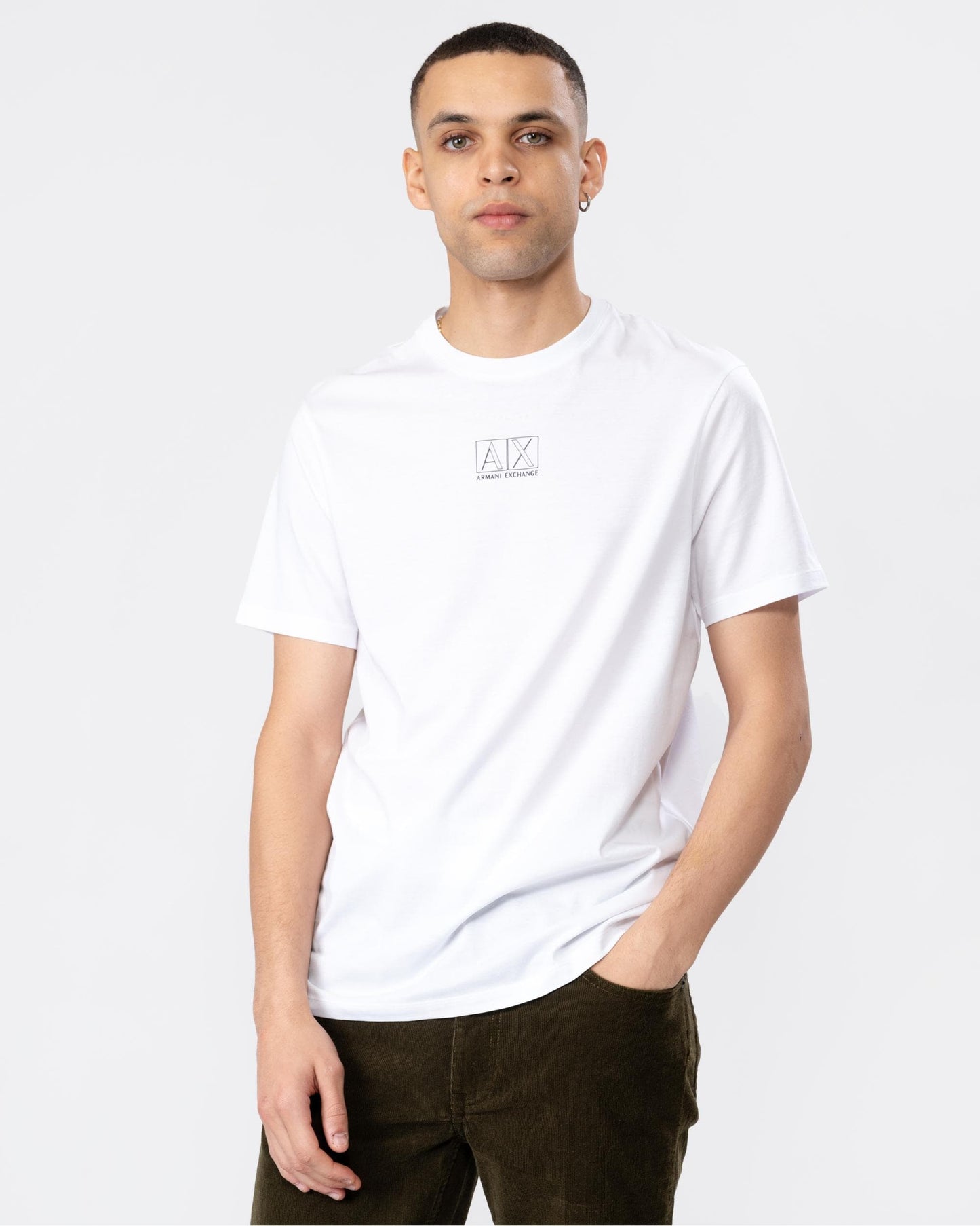 Armani Exchange Mens AX Outline Logo T-Shirt