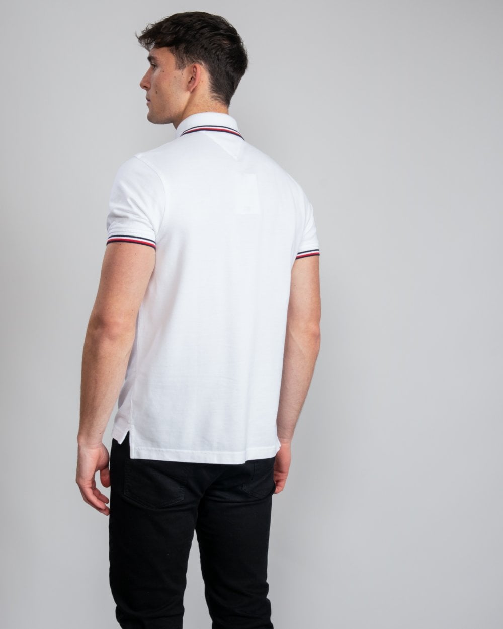 Tommy Hilfiger Slim Mens Tipped Polo - White