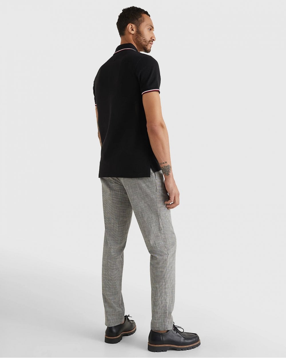 Tommy Hilfiger Slim Mens Tipped Polo - Black