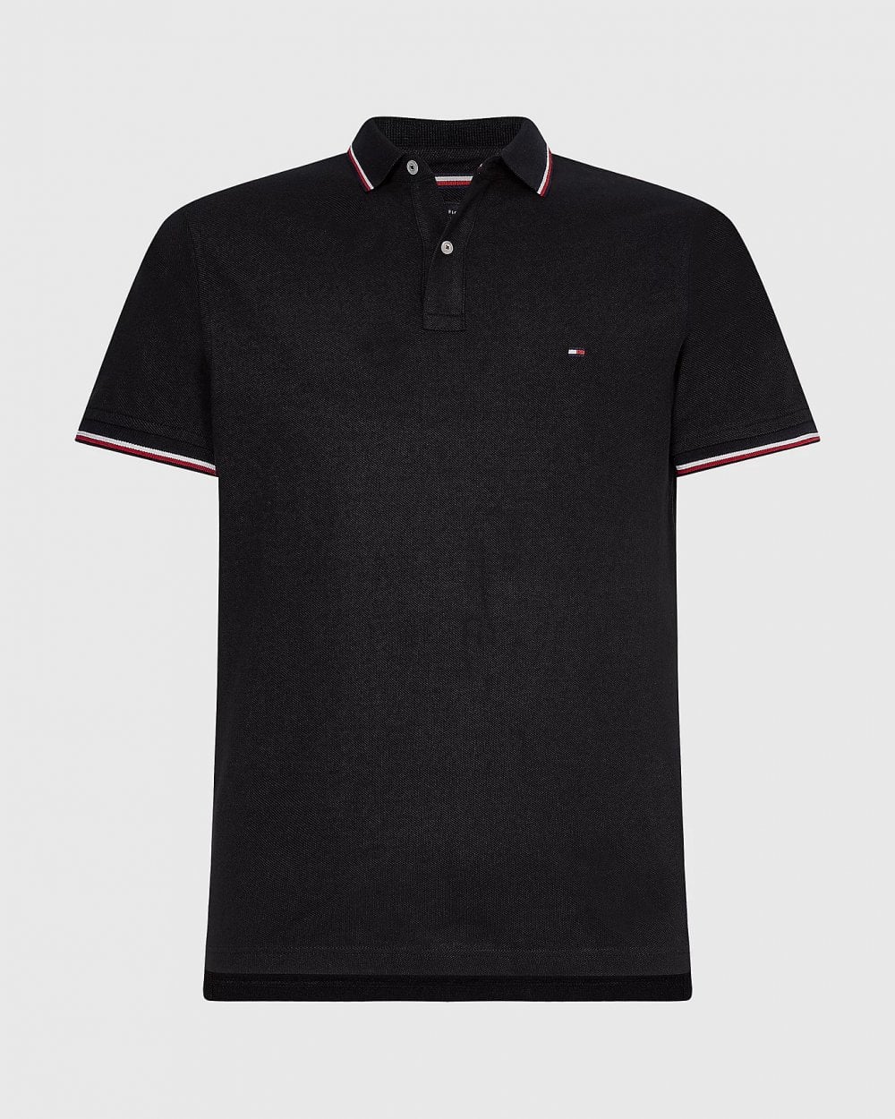 Tommy Hilfiger Slim Mens Tipped Polo - Black