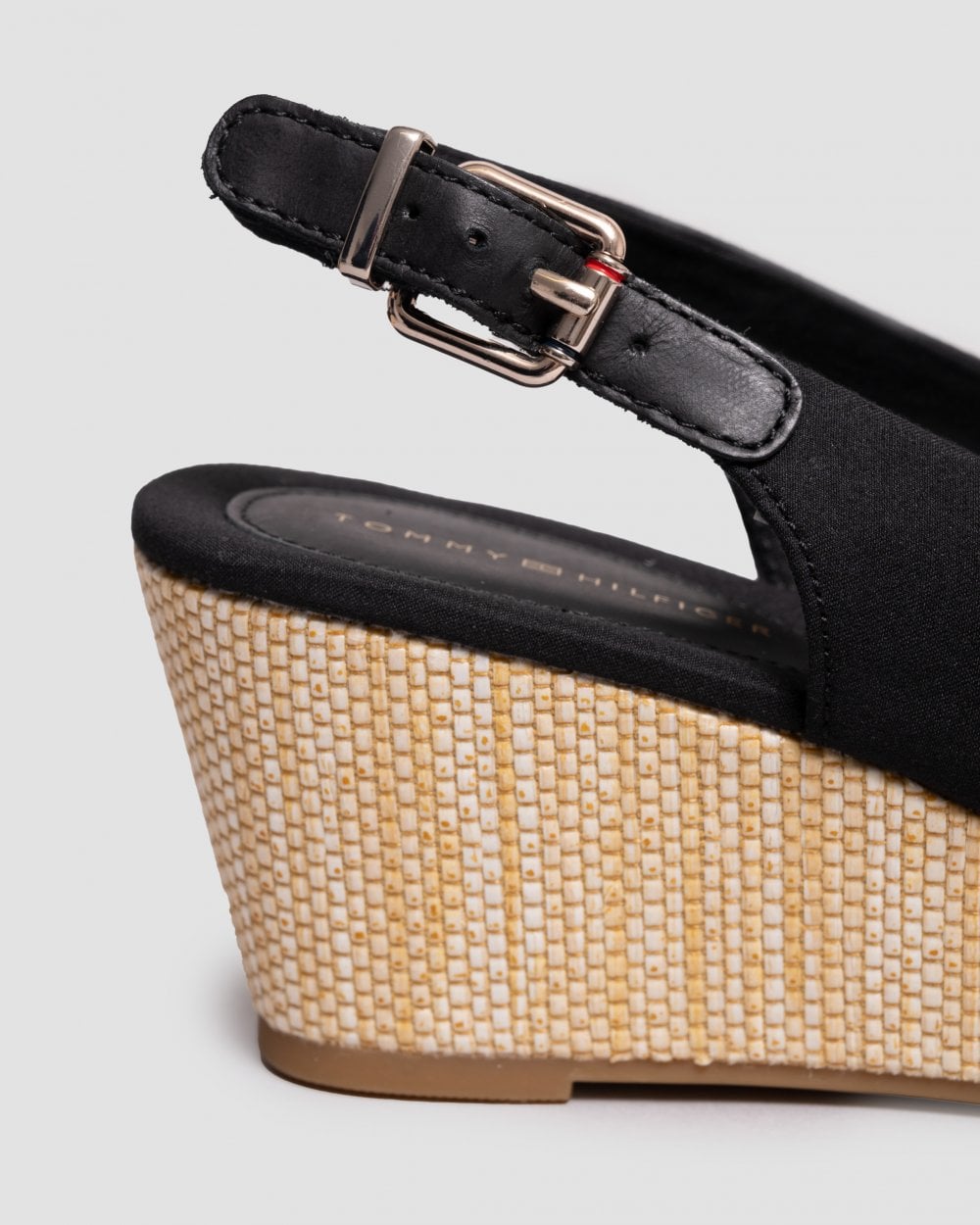 Tommy Hilfiger Iconic Elba Sling Back Wedge - Black