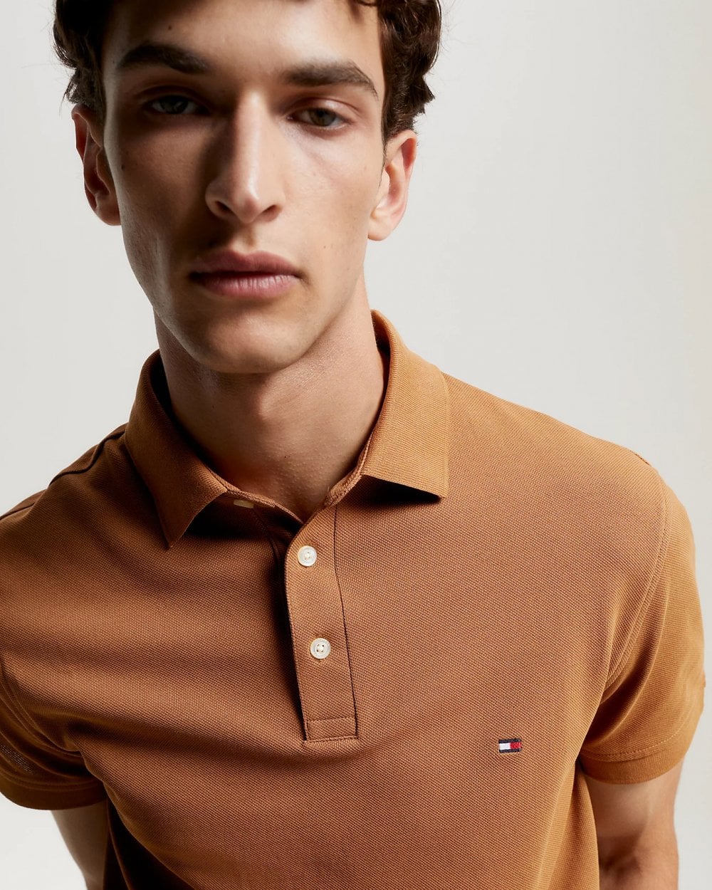 Tommy Hilfiger Core 1985 Slim Mens Polo Shirt - Desert Khaki