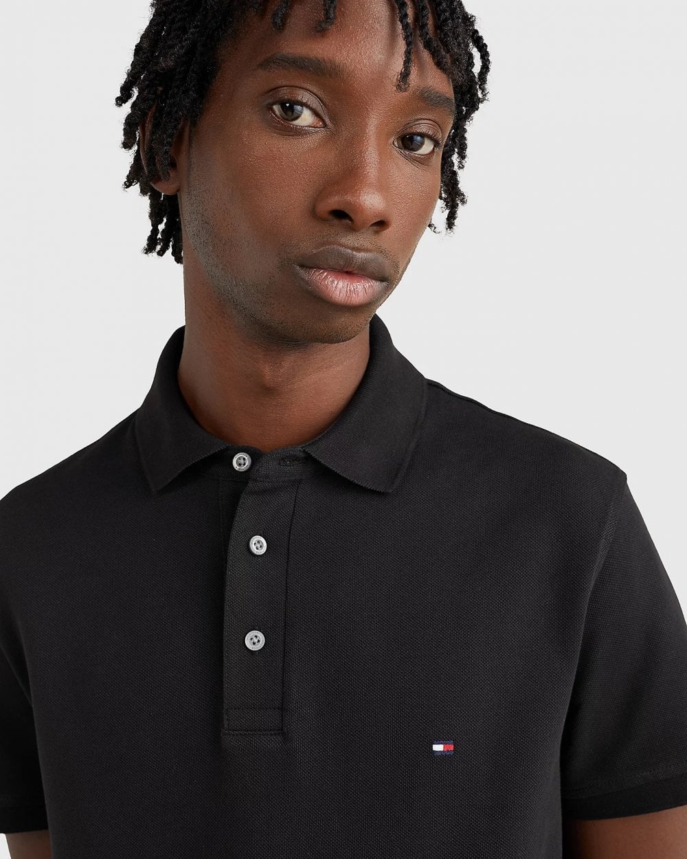 Tommy Hilfiger Core 1985 Slim Mens Polo Shirt - Black