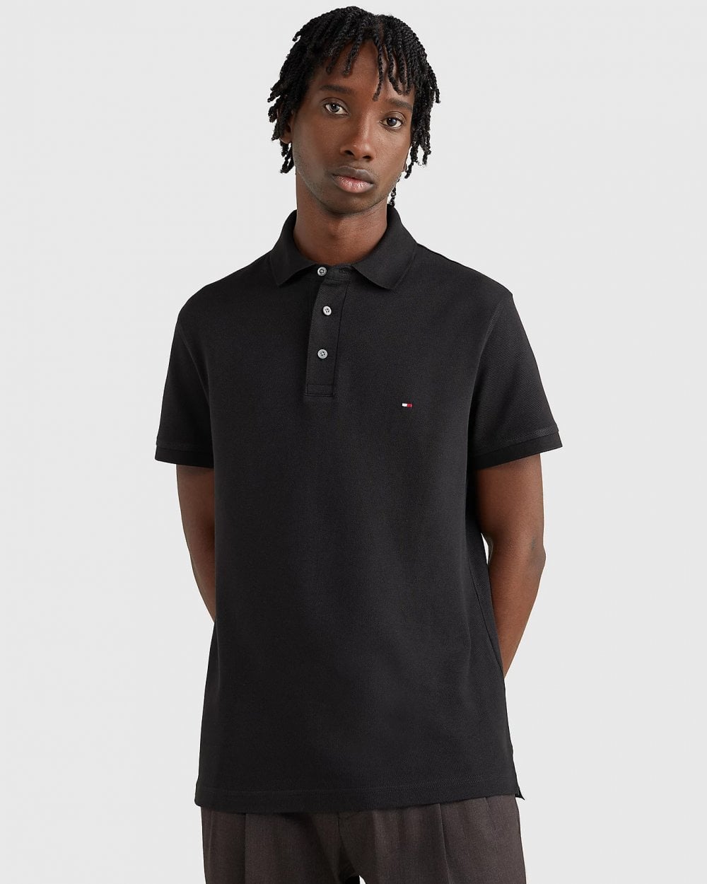 Tommy Hilfiger Core 1985 Slim Mens Polo Shirt - Black