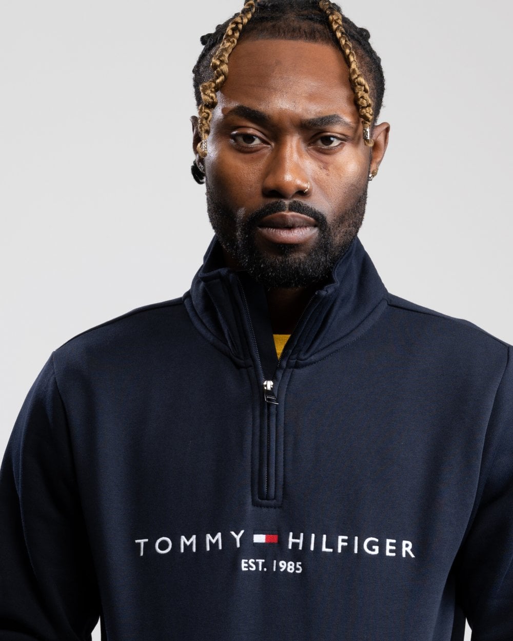 Tommy Hilfiger Tommy Logo Mockneck Mens Sweatshirt - Desert Sky
