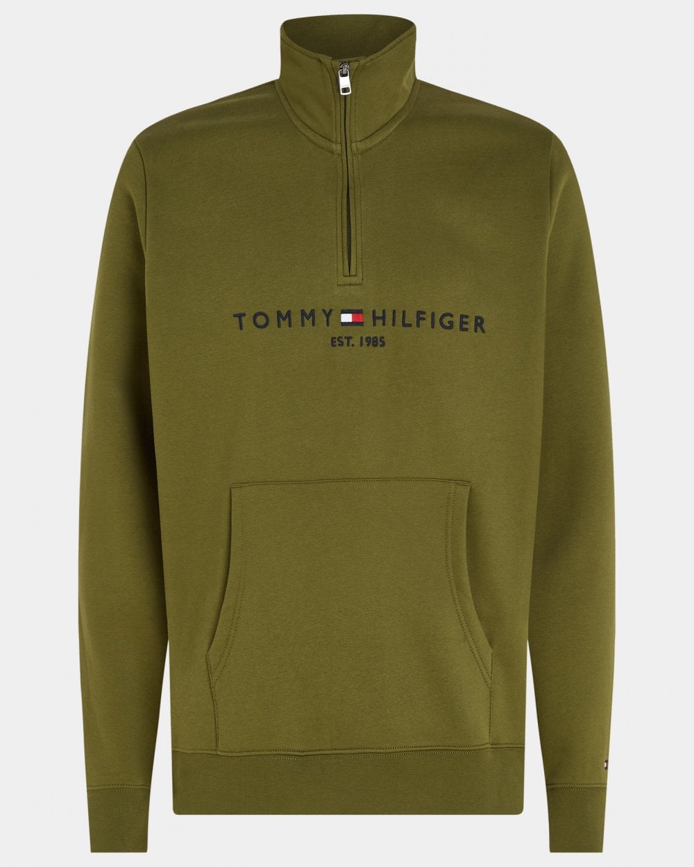 Tommy Hilfiger Tommy Logo Mockneck Mens Sweatshirt - Putting Green