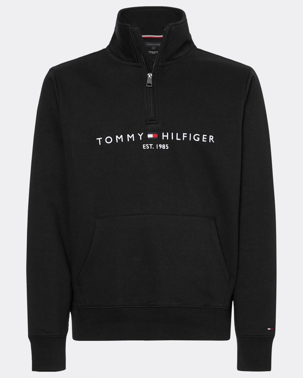 Tommy Hilfiger Tommy Logo Mockneck Mens Sweatshirt - Black