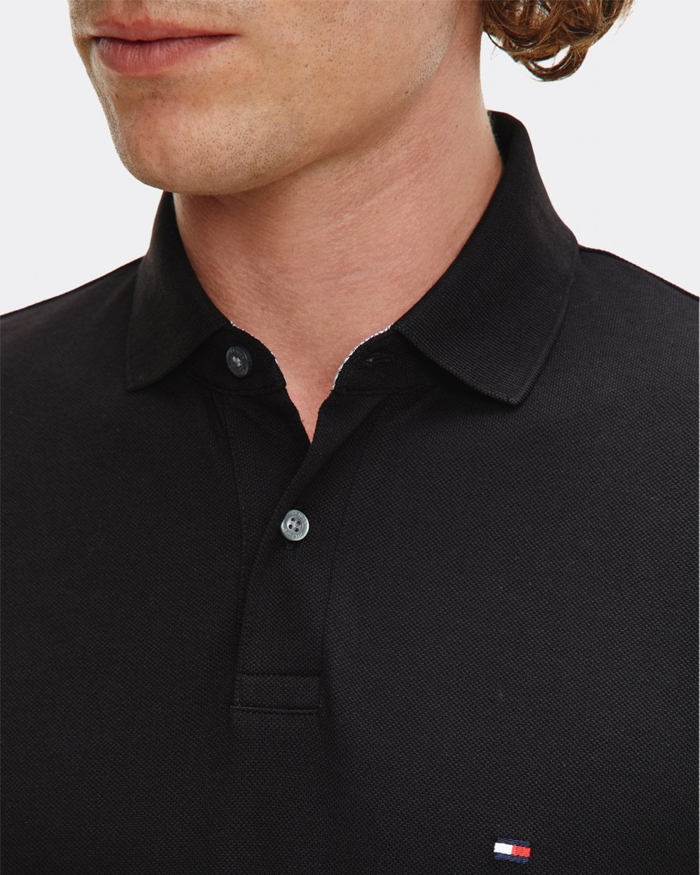 Tommy Hilfiger 1985 Regular Long Sleeve Mens Polo Shirt - Black