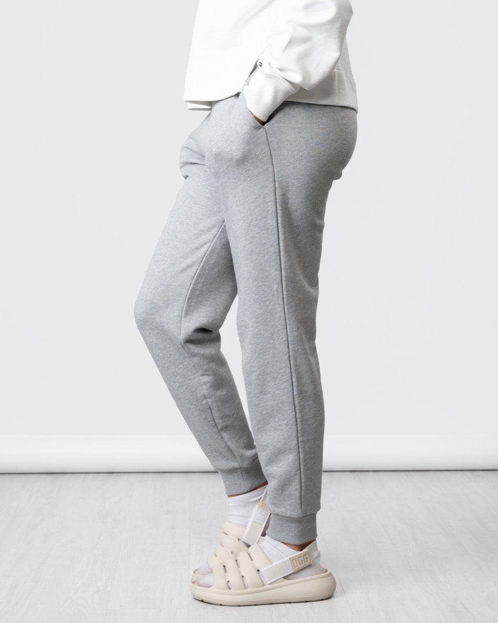 Tommy Hilfiger Relaxed Long Womens Sweatpants - Light Grey Heather