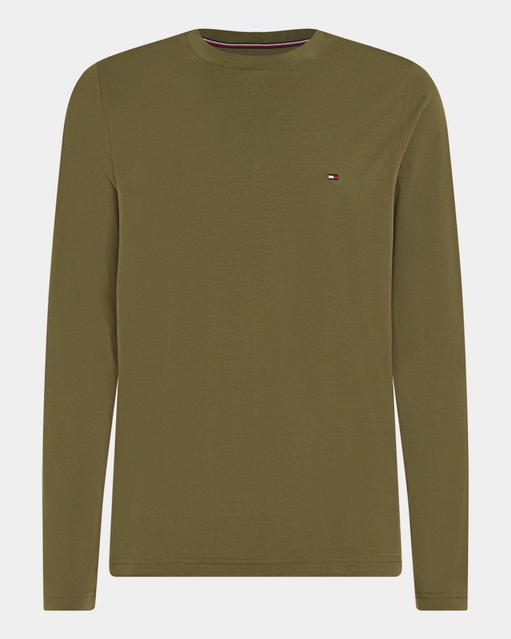 Tommy Hilfiger Stretch Slim Fit Mens Long Sleeve T-Shirt - Putting Green