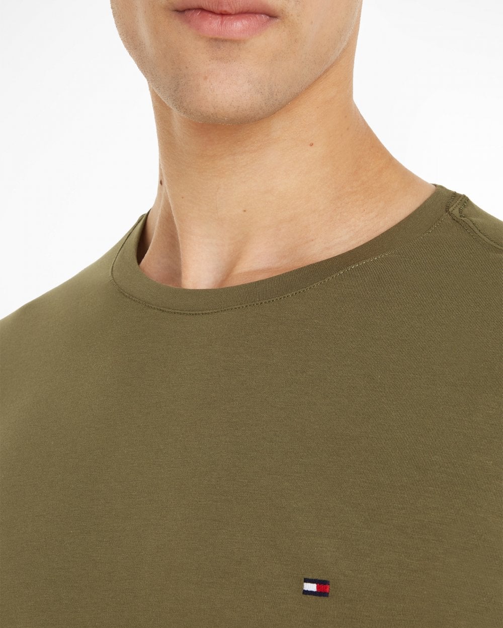 Tommy Hilfiger Stretch Slim Fit Mens Long Sleeve T-Shirt - Putting Green