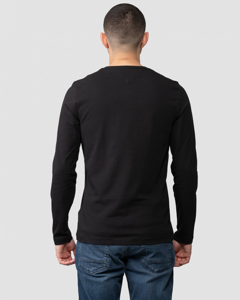 Tommy Hilfiger Stretch Slim Fit Mens Long Sleeve T-Shirt - Black