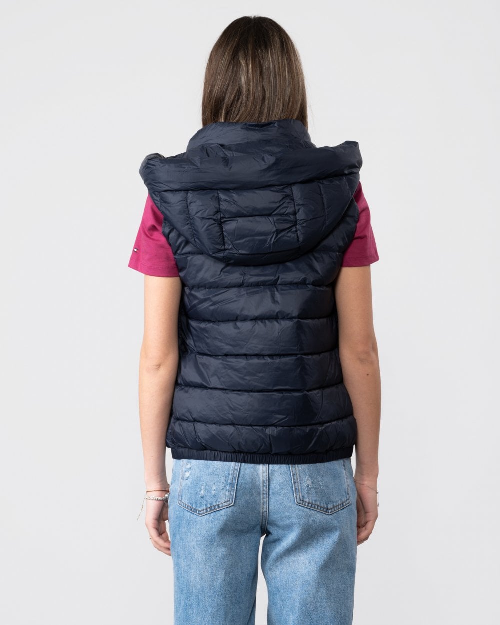 Tommy Hilfiger Lightweight Padded Womens Hooded Vest - Desert Sky