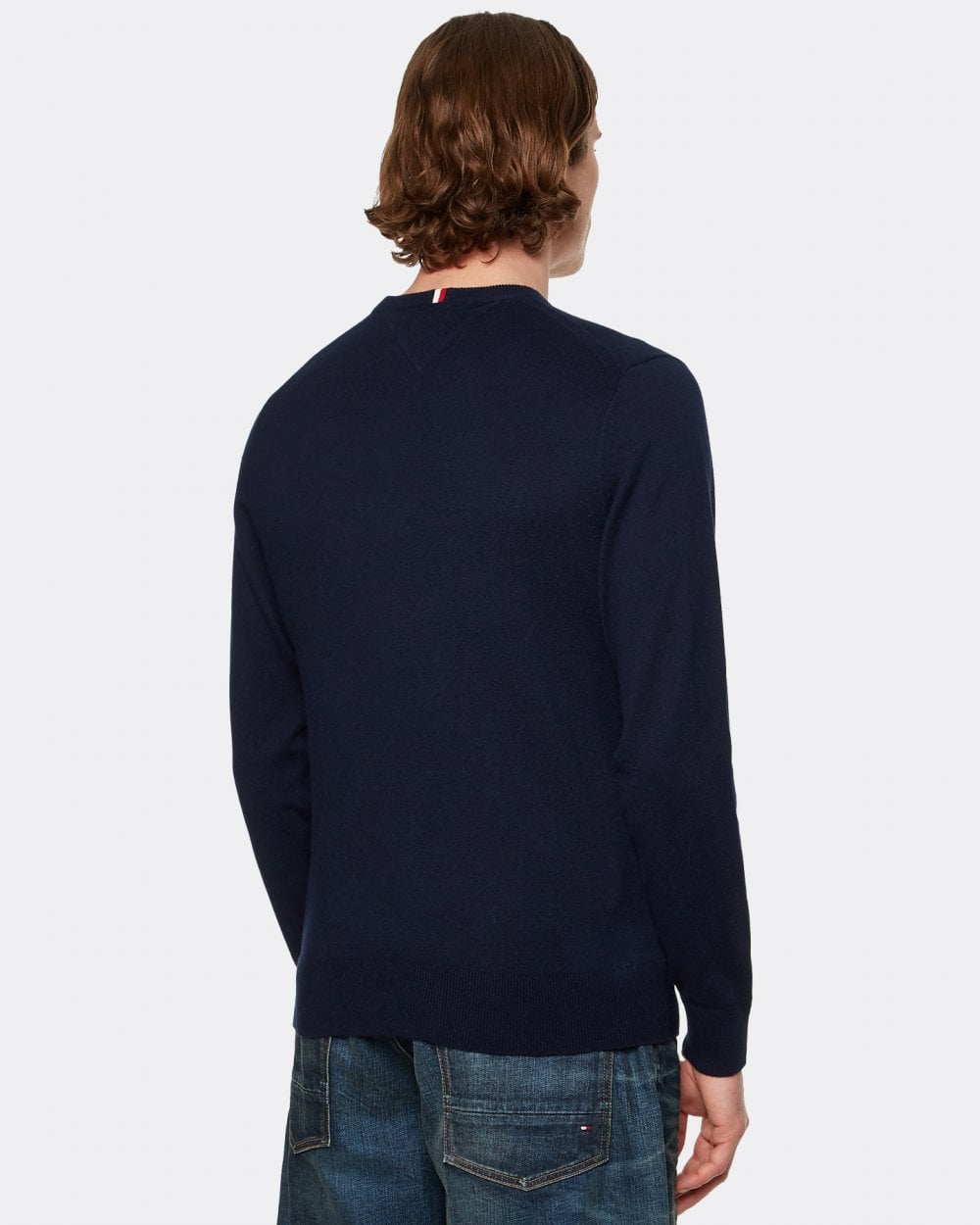 Tommy Hilfiger Organic Cotton Cashmere Mens Crew Sweater - Desert Sky
