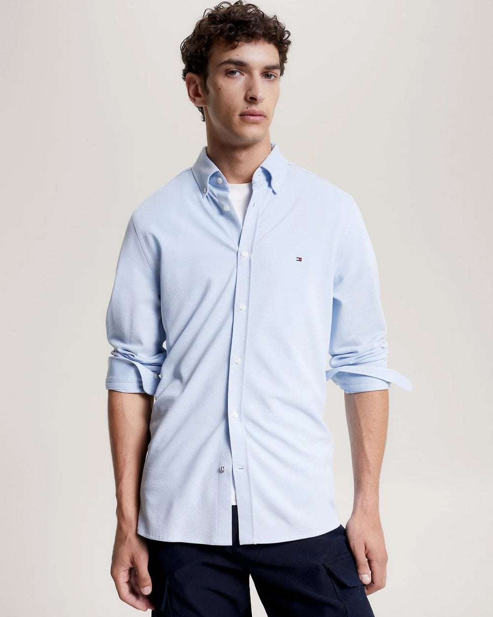 Tommy Hilfiger 1985 Knitted Long Sleeve Mens Slim Fit Shirt