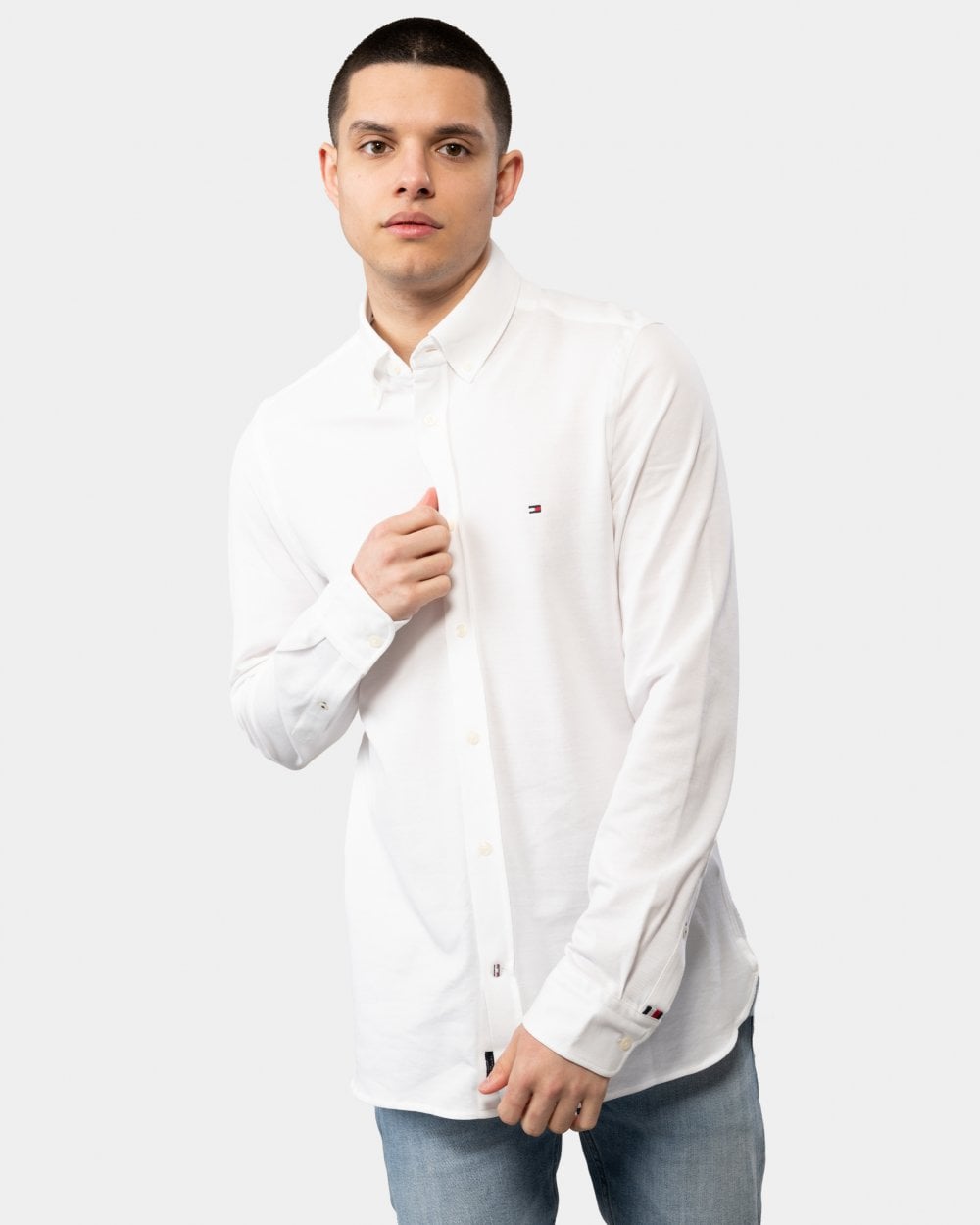 Tommy Hilfiger 1985 Knitted Long Sleeve Mens Slim Fit Shirt