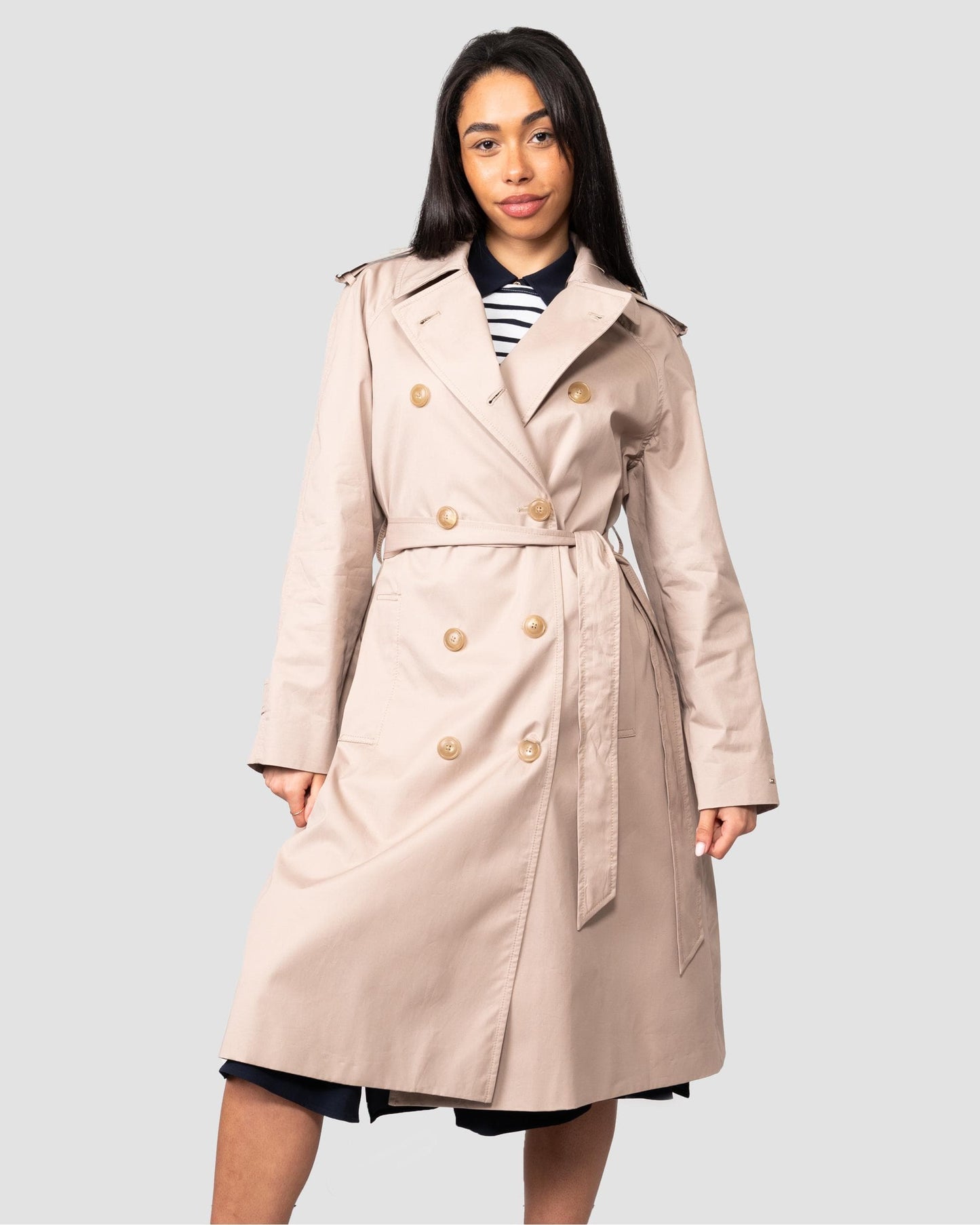 Tommy Hilfiger Cotton Blend Womens Trenchcoat