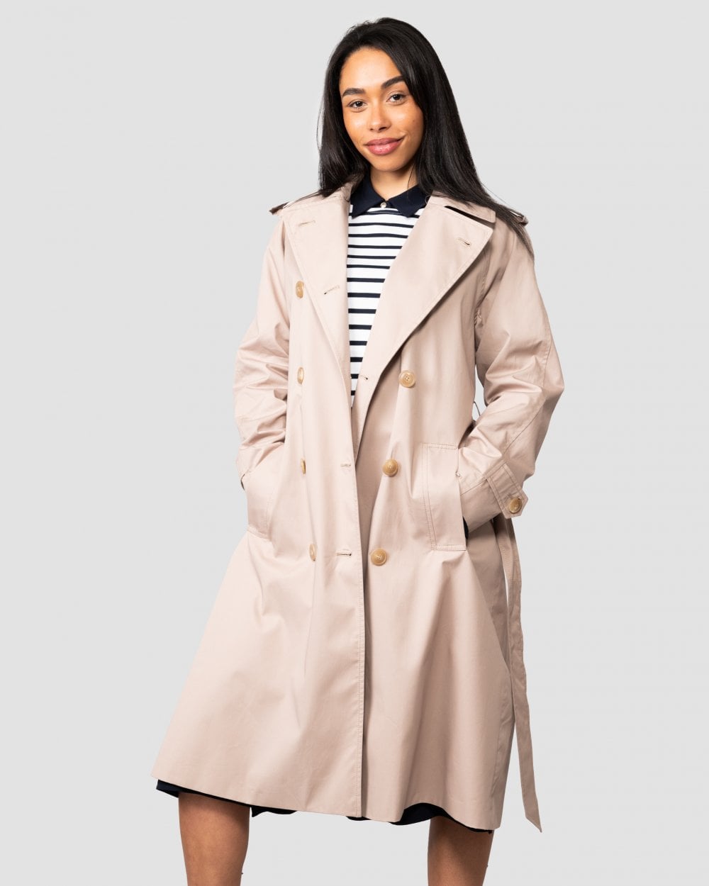 Tommy Hilfiger Cotton Blend Womens Trenchcoat