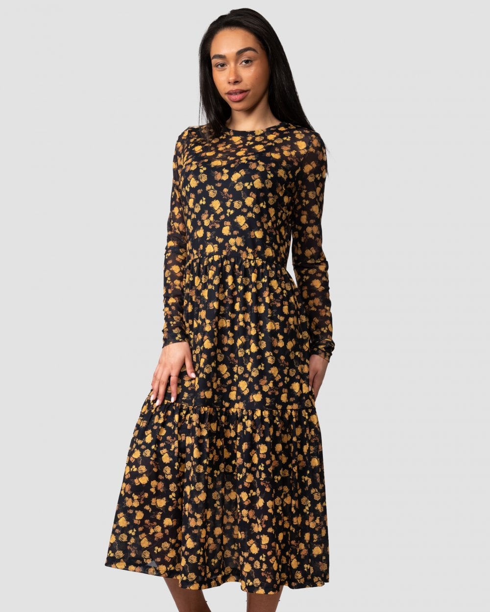 Tommy Hilfiger Mesh Rose Womens Midi Slim Fit Dress