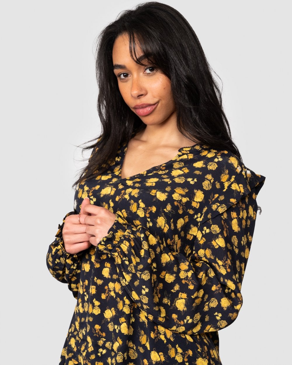 Tommy Hilfiger Moss Crepe Rose Womens Blouse
