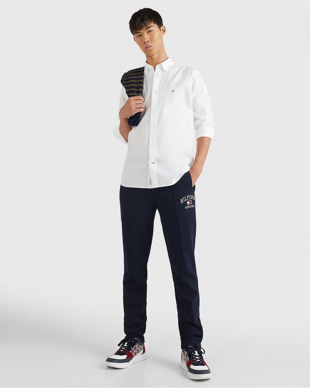 Tommy Hilfiger Core Flex Mens Long Sleeve Poplin Shirt - White