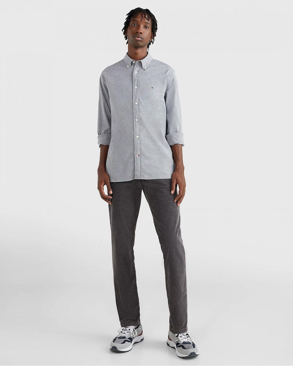 Tommy Hilfiger Core 1985 Flex Mens Long Sleeve Oxford Shirt - Desert Sky