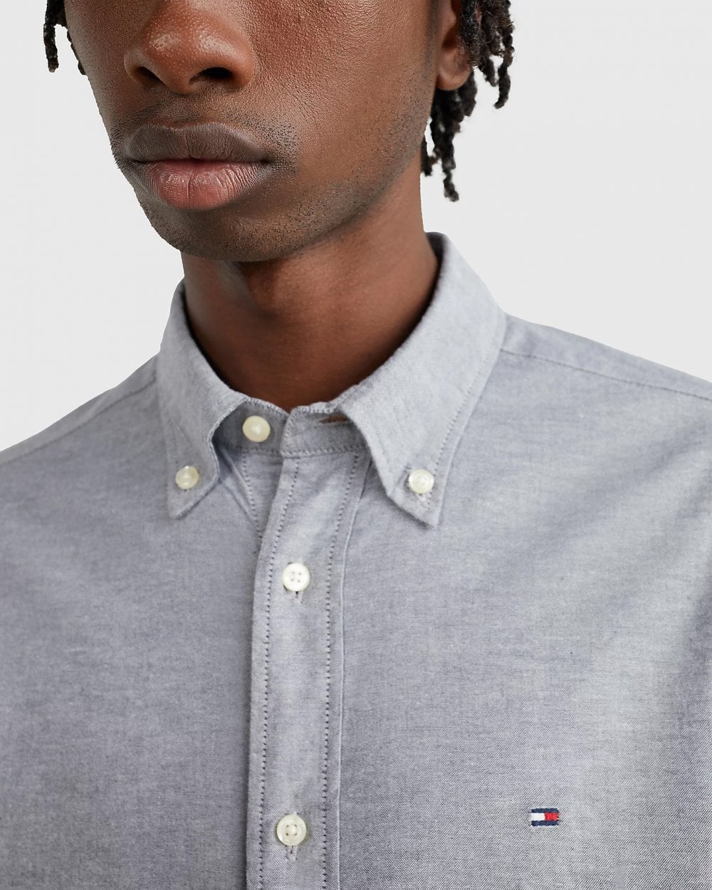 Tommy Hilfiger Core 1985 Flex Mens Long Sleeve Oxford Shirt - Desert Sky