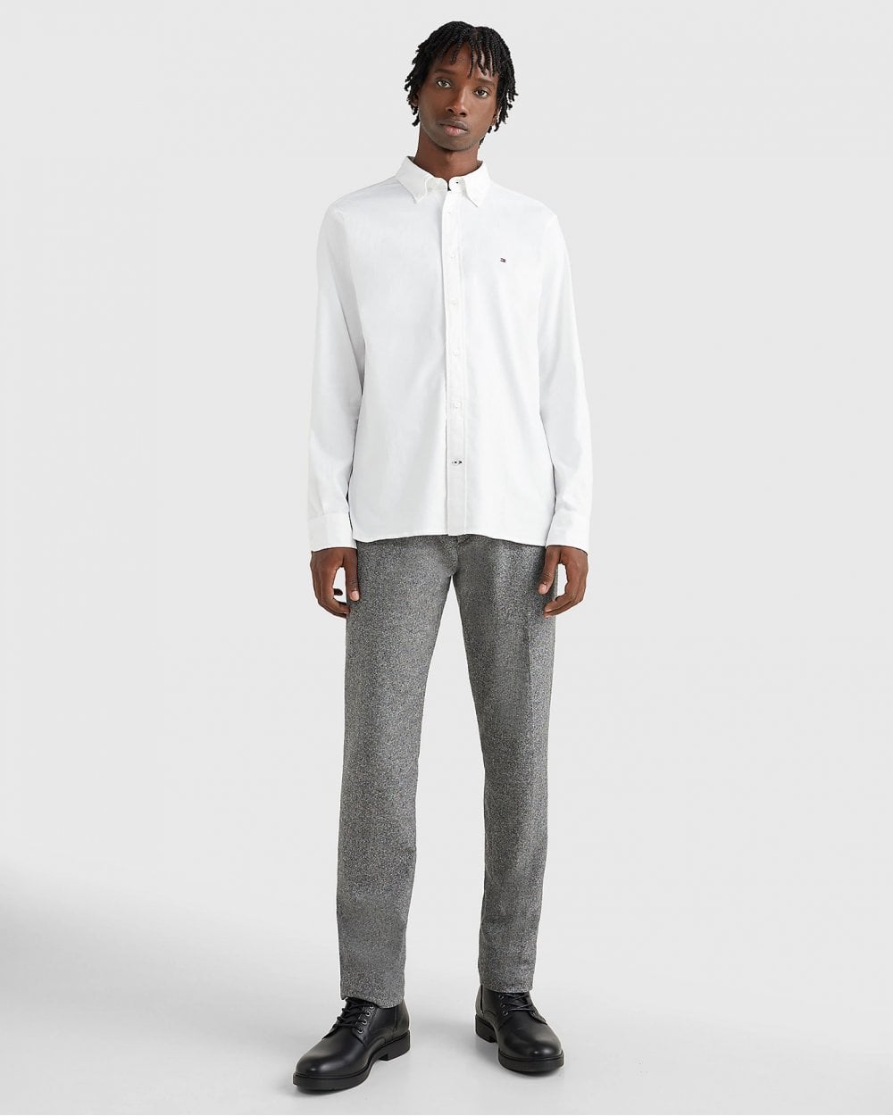 Tommy Hilfiger Core 1985 Flex Mens Long Sleeve Oxford Shirt - White