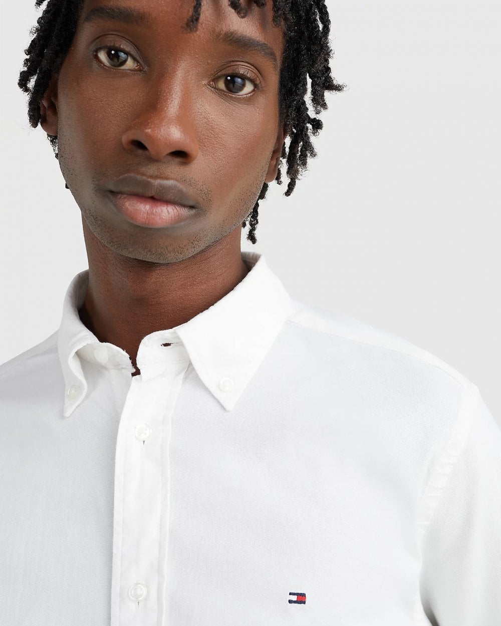 Tommy Hilfiger Core 1985 Flex Mens Long Sleeve Oxford Shirt - White