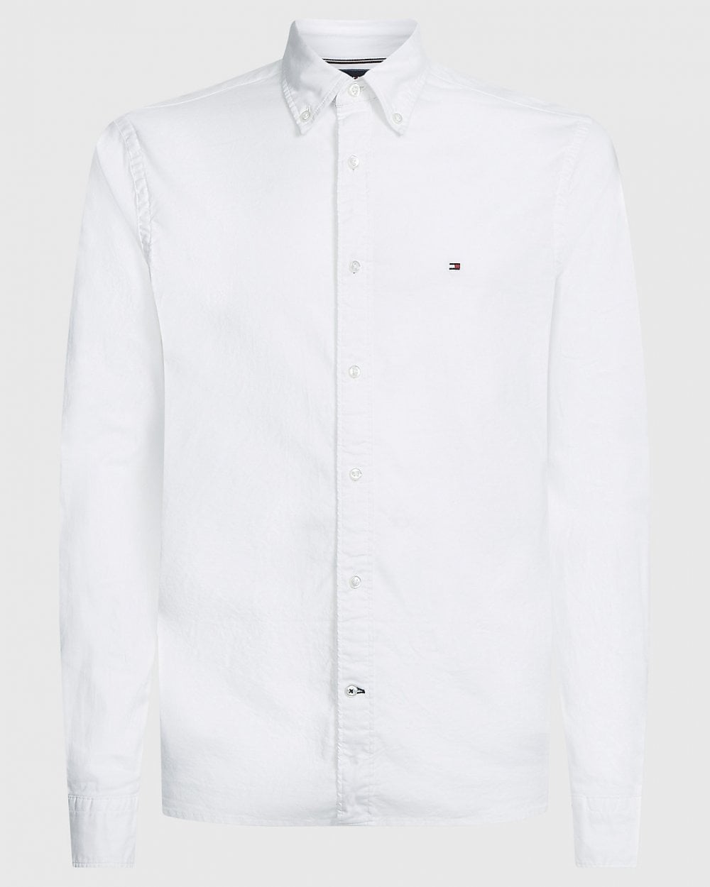 Tommy Hilfiger Core 1985 Flex Mens Long Sleeve Oxford Shirt - White