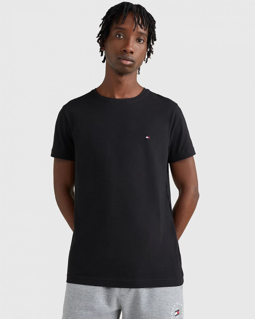 Tommy Hilfiger Core Stretch Mens Slim C-Neck T-Shirt - Black