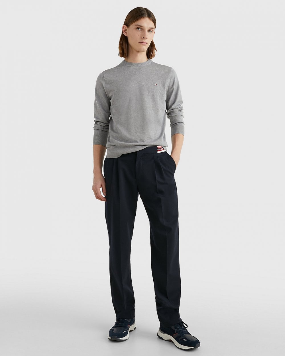 Tommy Hilfiger 1985 Mens Crew Neck Jumper - Medium Grey Heather