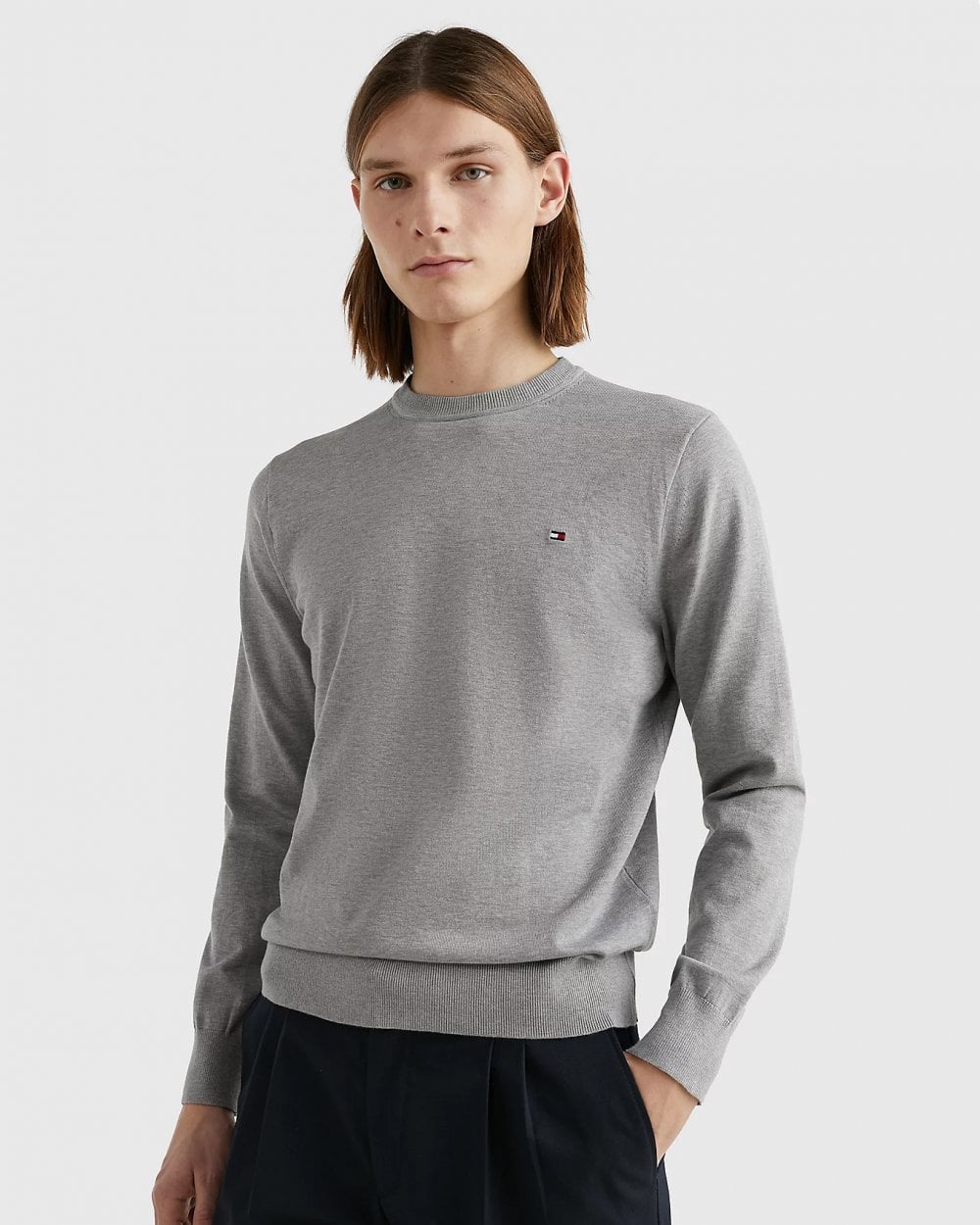 Tommy Hilfiger 1985 Mens Crew Neck Jumper - Medium Grey Heather