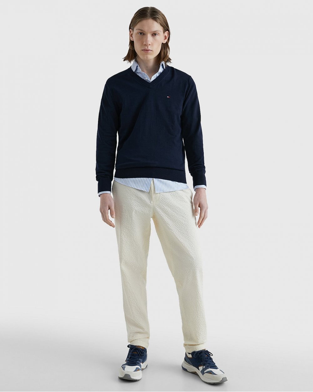 Tommy Hilfiger 1985 V-Neck Mens Sweatshirt - Desert Sky