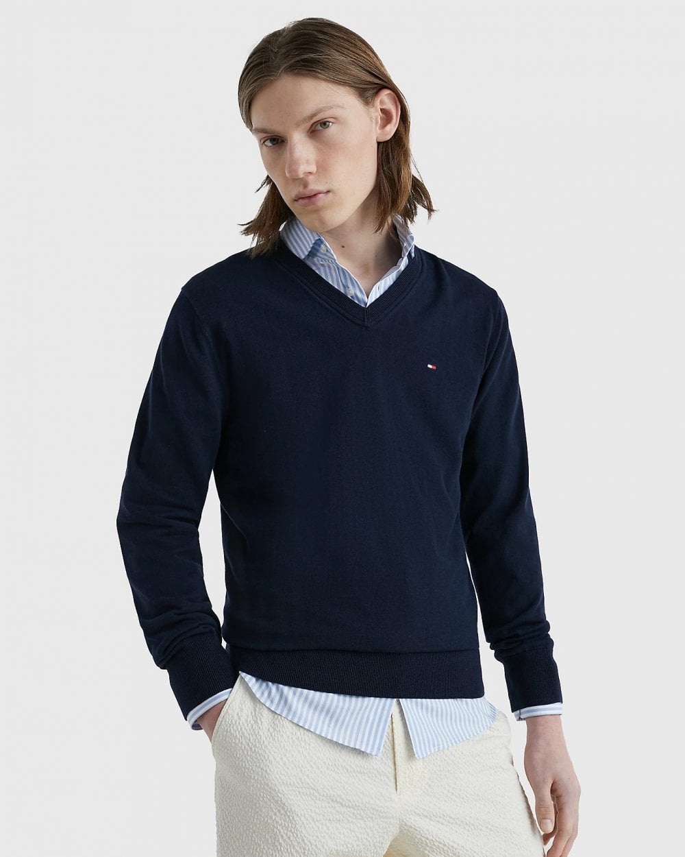 Tommy Hilfiger 1985 V-Neck Mens Sweatshirt - Desert Sky
