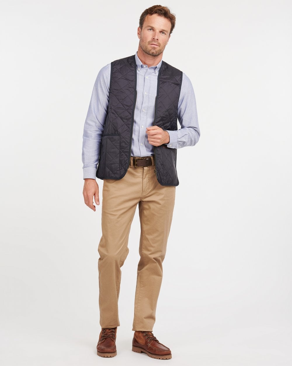 Barbour Quilted Mens Waistcoat/Zip-In Liner - Navy/Dress