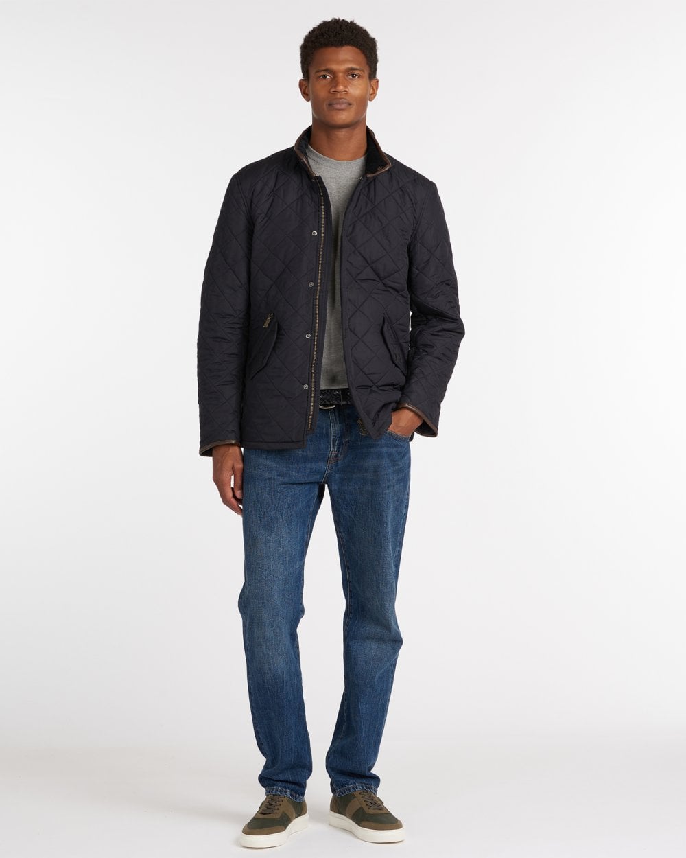 Barbour Powell Mens Quilted Jacket - Navy
