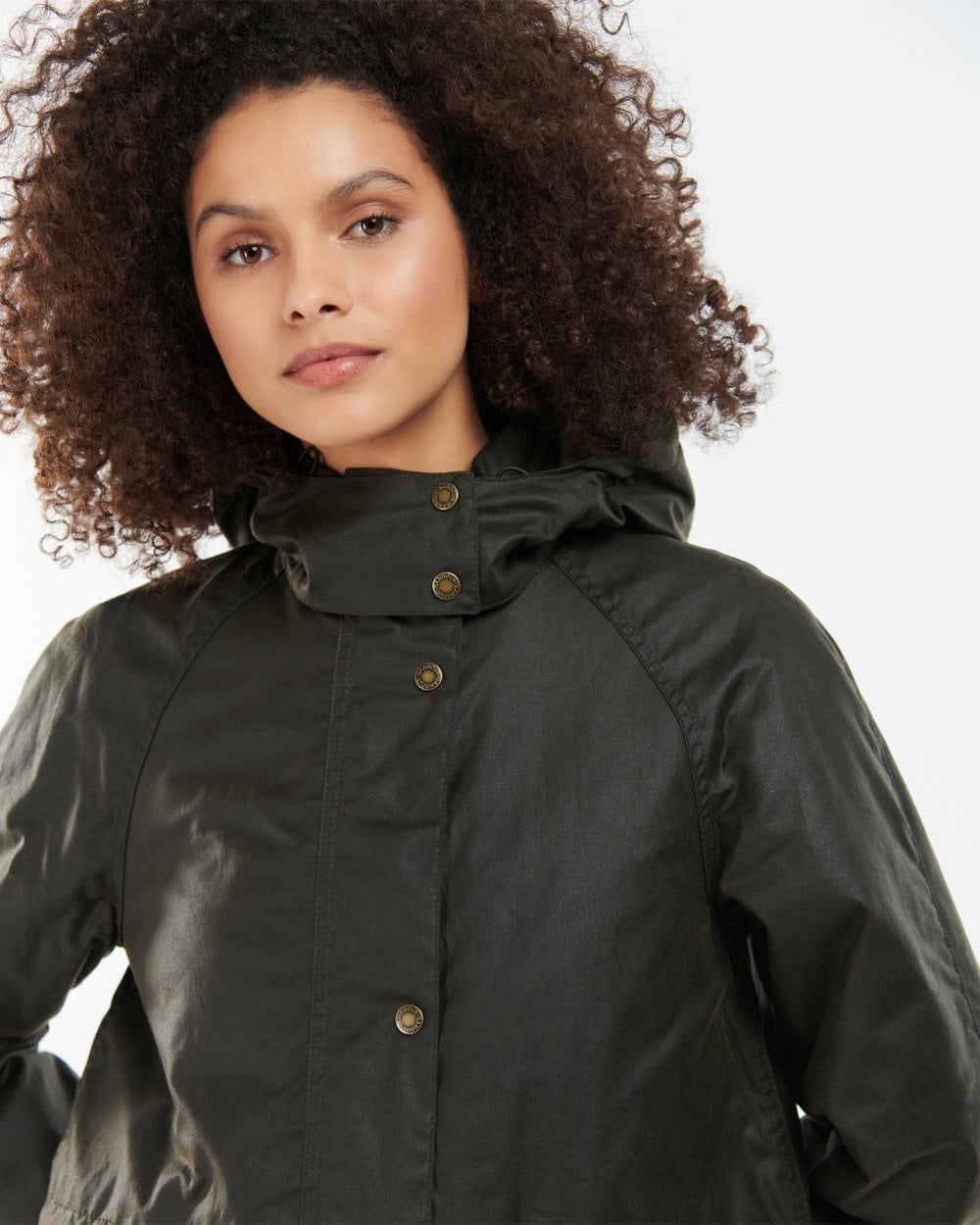 Barbour Long Cannich Womens Wax Jacket - Olive/Classic
