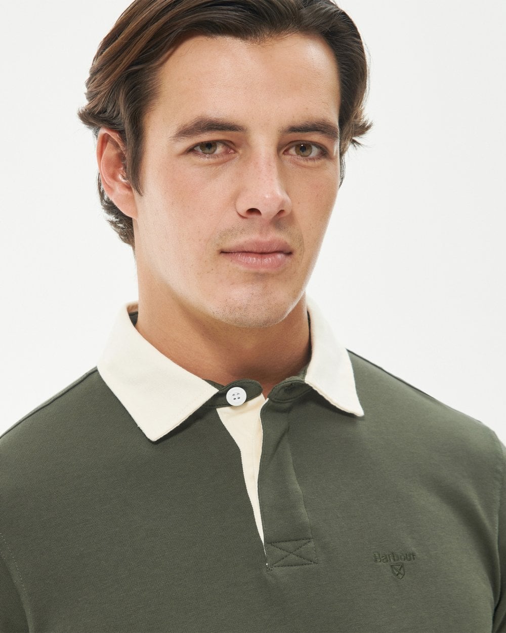 Barbour Howtown Mens Long Sleeve Rugby Shirt - Olive