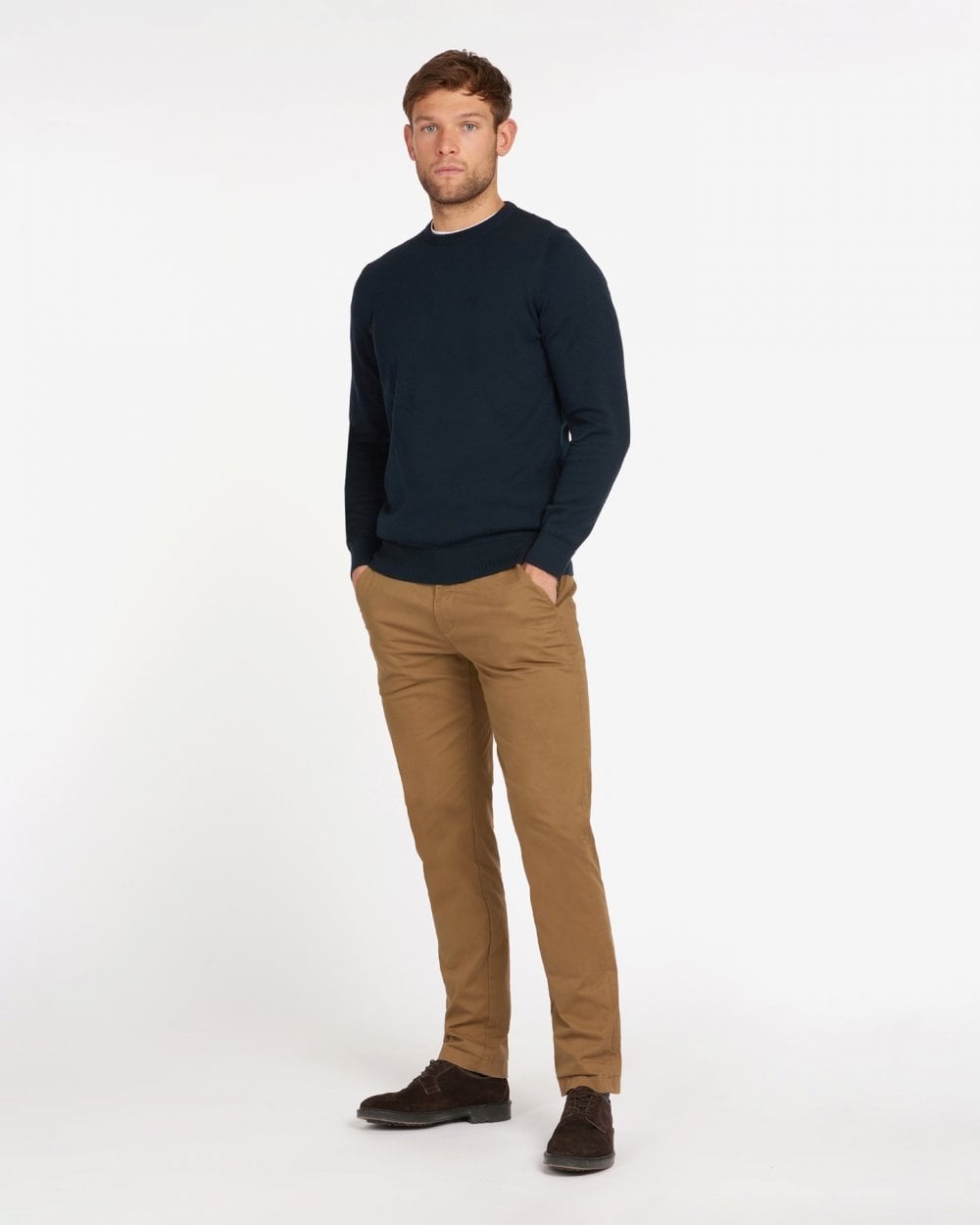 Barbour Pima Cotton Mens Crew Sweatshirt - Navy