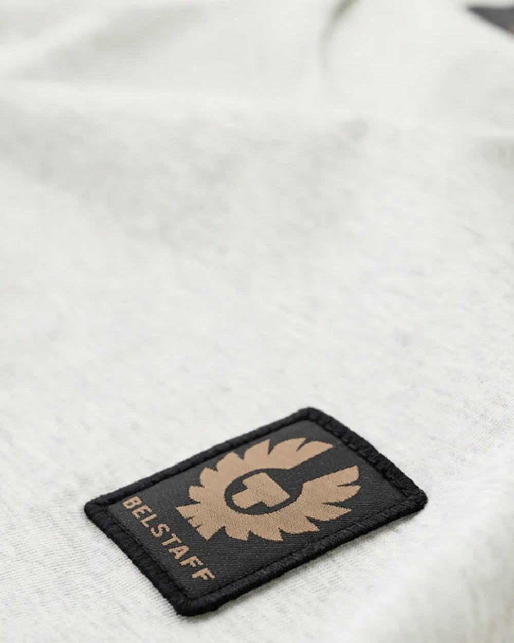 Belstaff Short Sleeved Mens Logo Patch T-Shirt - Old Silver Heather